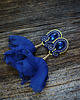 kolczyki soutache Granatowe kolczyki soutache z kwiatami 2