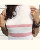 topy damskie Biały  top handmade w paski 6