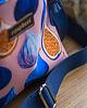 torebki mini Granatowa listonoszka z kominem z weluru w figi handmade, unikat 1