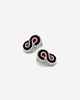 kolczyki soutache Małe sztyfty / wkrętki czarno czerwone 1