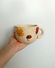 kubki Ceramiczny jesienny kubek w liście i grzyby 2