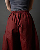 spodnie materiałowe damskie Spodnie szerokie bordowe 3