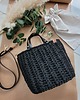 torebki do ręki Czarna torebka plecione Handmade - elegancka torebka damska do pracy 6
