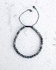 bransoletki z kamieni naturalnych Larvikit mat 4 mm bransoletka czarny sznurek 2