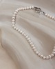 bransoletki z kamieni naturalnych Choker z dużych naturalnych Pereł - Srebrne Wykończenie 4