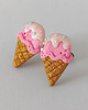 kolczyki z masy plastycznej Kolczyki Różowe Lody w Rożku 1