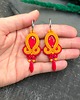 kolczyki soutache Kolczyki sutasz pomarańczowo czerwone wiosenne kolorowe lekkie Elisa 1