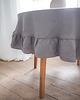 obrusy i serwetki Obrus okrągły z falbanką heavy linen TRUE GRAY 3