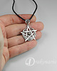 wisiory Pentagram księżycowy ze srebrzystym obsydianem 7