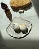 pojemniki na biżuterię Ceramiczna Płaska Muszla Pearl White 2