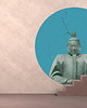 tapety i naklejki ścienne Mural DOTS Kusonoki NIEBIESKI-  okrągła dekoracja ścienna 2