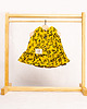 lalki Sukienka lniana dla laki boho 37 cm łaciata żółta w literki 1