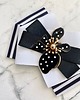 broszki Brosza Black & White z efektowym kwiatem w kropeczki New 3