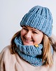 czapki damskie Wełniana czapka zimowa WOOLY błękitna 4