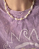 chokery DESERT Naszyjnik RHEI z kamieni naturalnych lawa Chocker Biały 1