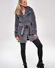 płaszcze damskie Szary Płaszcz ze Sztucznego Futra 3