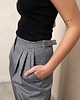 spodnie materiałowe damskie Eleganckie wełniane spodnie z wysokim stanem, LIGHT GREY (jasny szary) 8