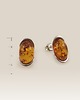 kolczyki z kamieniami Srebrne kolczyki z bursztynem koniak 14x8mm 1