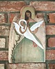 figurki i rzeźby Anioł z drewna orzechowego z łabędziem 2