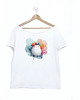t-shirt damskie Duszkowy ludzik różowopomarańczowy Biały Oversize 2