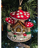 bombki Ręcznie malowana bombka szklana domek pod czerwonymi muchomorami 7