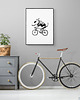 grafiki i ilustracje Duża grafika z Bulterierem na rowerze 50x70 cm 2