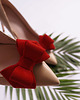klipsy do butów Klipsy do butów Coquet - Kokardy 3D / Red Suede 3