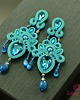 kolczyki soutache Turkusowe kandelabrowe kolczyki sutasz 4