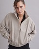 kurtki damskie 100% wełniana Kurtka bomber Aspen look melanżowy beż z wąskim rękawem 6