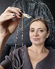 chokery Brązowy naszyjnik z kwarcu dymnego, granatów i czarnych pereł 4