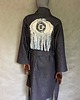 płaszcze damskie Kimono długie jeans z paskiem oko patchwork frędzle. 6