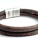 biżuteria męska Bransoletka męska skórzana szaro-brązowa 1