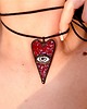 wisiory Czerwony Naszyjnik Wisior szklany Amulet Trzecie oko Witraż w stylu Tiffany 4