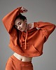 bluza z kapturem damska Pomarańczowa bluza bawełniana krótka 1