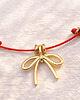 złote naszyjniki Naszyjnik czerwony sznurek z  kokardką 2