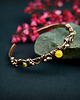 bransoletki wire wrapping Miedziana bransoleta mankietowa z agatami 1