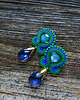 kolczyki soutache Zieleń i granat- kolczyki soutache z kryształkami 1