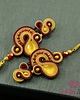 kolczyki soutache Złoto, bordo i brąz - ekstrawaganckie kolczyki sutasz 2