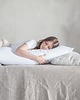 poduszki gładkie Lniana poszewka na długą poduszkę PURE WHITE 1