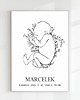 obrazy i plakaty do pokoju dziecięcego METRYCZKA PLAKAT LINE ART, SZKIC  Nr 1 1