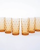 szklanki i kieliszki Komplet szklanek bursztynowych, włoski design, lata 70, produkcja: Włochy 1