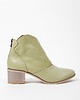 botki damskie BOTKI KWOBOJKI NA 5 CM KLOCKU - SKÓRA NATURALNA - MODEL 483 - KOLOR JASNY KHAKI 2