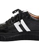 sneakersy damskie Sneakersy skórzane -  czarne +  białe wstawki  (7188) 2