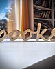 napisy dekoracyjne i tabliczki Drewniany napis books, dębowy, z drewna 2
