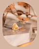 kolczyki pozłacane Małe kolczyki trójkąty Reuleaux złote z fakturą - sztyfty 1