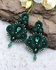 kolczyki soutache Sole kolczyki sutasz zielone wieczorowe wiszące z kryształkami 2