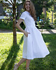 sukienki midi damskie Bawełniana biała sukienka w rozmiarach XS, S, M 4