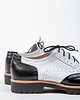 półbuty damskie SKÓRZANE PÓŁBUTY ZAPATO 258 CZARNO BIAŁE 4