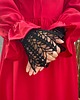 rękawiczki damskie Mankiety koronkowe czarne z koraliczkami gothic lace cuffs 5