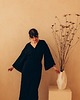 sukienki maxi damskie NOIRA black kimono dress 3